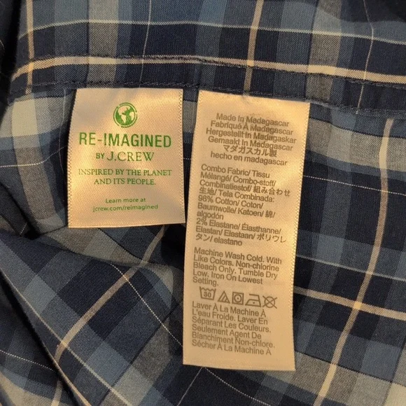 J. Crew Men's Large Slim Untucked Flex Washed Long Sleeve Shirt Style #BI051 - Picture 8 of 15